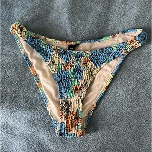 Triangl Swimwear Floral Bikini Bottom - Blue and Orange